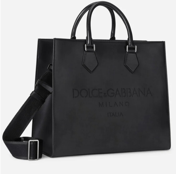 Túi Dolce & Gabbana Calfskin Edge Shopper With Logo Black BM1796AS73880999 - Ảnh 4