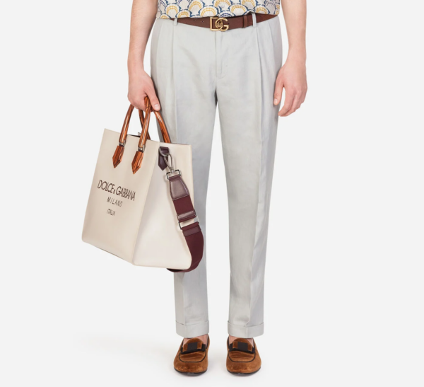 Túi Dolce & Gabbana Design Logo Shopping Bag in Calfskin - Ảnh 4