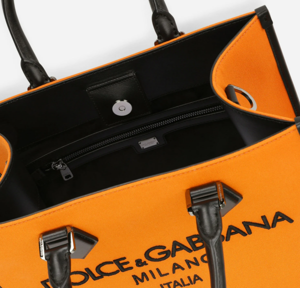 Túi Docle & Gabbana Small Canvas Shopper With Logo BM2012AO99789865 - Ảnh 4