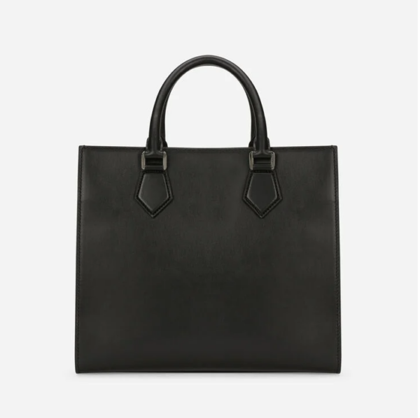 Túi Dolce & Gabbana Calfskin Edge Shopper With Logo Black BM2012AS73880999 - Ảnh 3