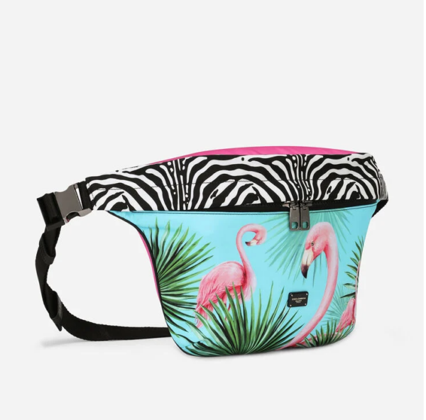 Túi Dolce & Gabbana Flamingo Print Nylon Belt Bag Multicolor BM2033B585380995 - Ảnh 4