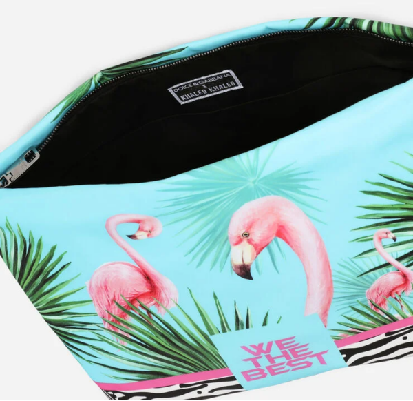 Túi Dolce & Gabbana Flamingo Print Nylon Pouch Multicolor BM2034B585380995 - Ảnh 2