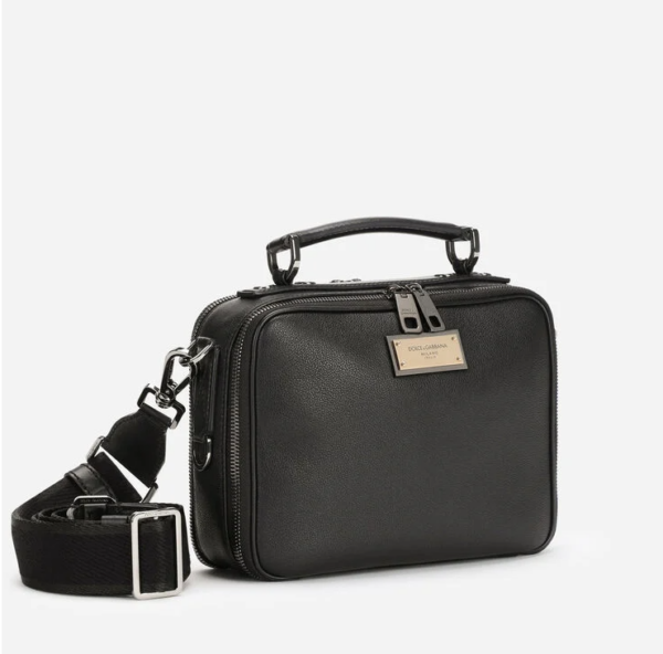 Túi Dolce & Gabbana Grainy Calfskin Shoulder Bag Black BM2052AQ7568B956 - Ảnh 2
