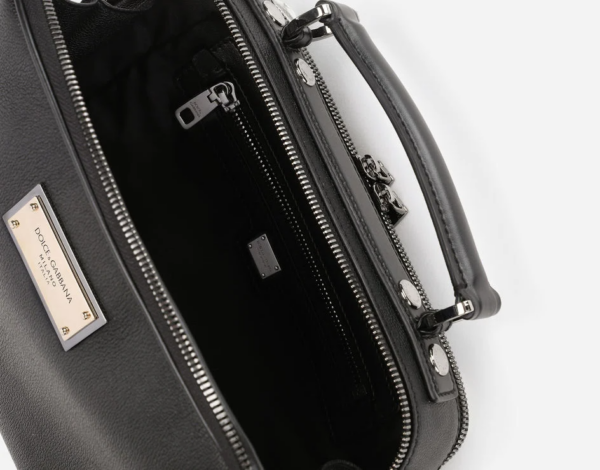 Túi Dolce & Gabbana Grainy Calfskin Shoulder Bag Black BM2052AQ7568B956 - Ảnh 4