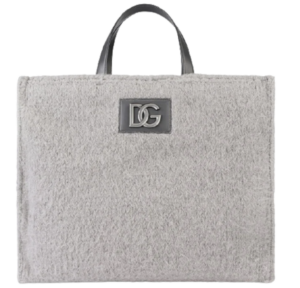 Túi Dolce & Gabbana Knit Beatrice Shopper With DG Logo Grey BM6953AQ4328S395