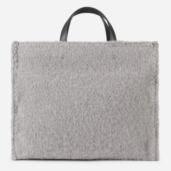 Túi Dolce & Gabbana Knit Beatrice Shopper With DG Logo Grey BM6953AQ4328S395 - Ảnh 2