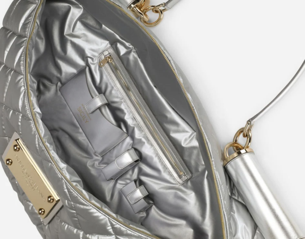 Túi Dolce & Gabbana Quilted Nylon 'Silver' BM7015AQ3158B418 - Ảnh 4
