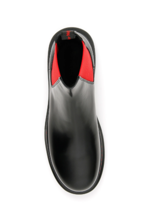 Alternative view of Giày Alexander McQueen Hybrid Ankle Boot 'Black Red' 586198-WHX52-1066