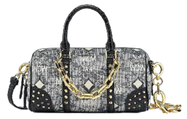Túi MCM Boston Bag in Studded Vintage Monogram Jacquard MWBCSTQ01EG001