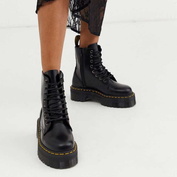 Giày Dr.Martens Jadon Smooth Leather Platform Boots Black 15265001 - Ảnh 2