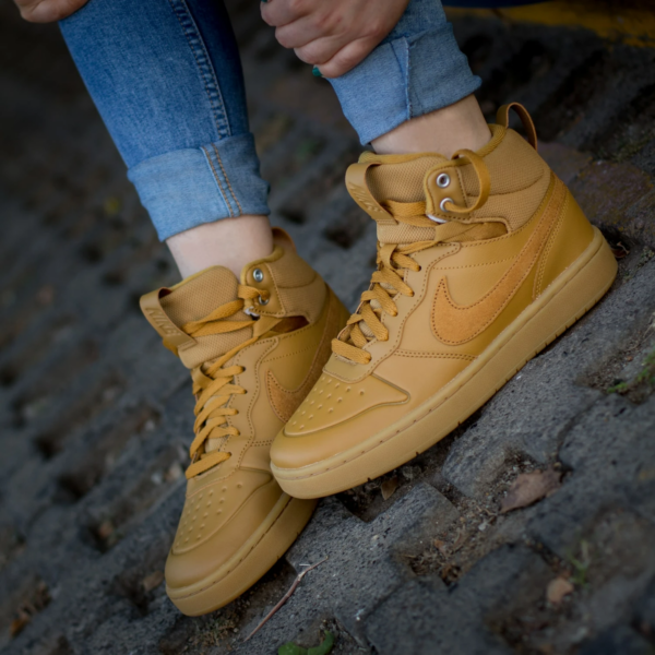 Giày Nike Court Borough Mid 2 Boot GS 'Wheat' BQ5440-700 - Ảnh 7