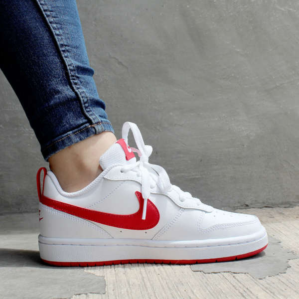 Giày Nike Court Borough Low 2 GS 'White University Red' BQ5448-103 - Ảnh 5