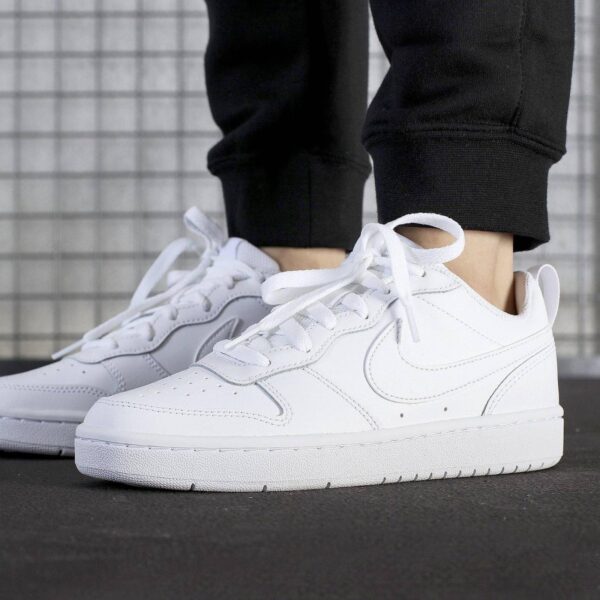 Giày Nike Court Borough Low 2 GS 'Triple White' BQ5448-100 - Ảnh 2