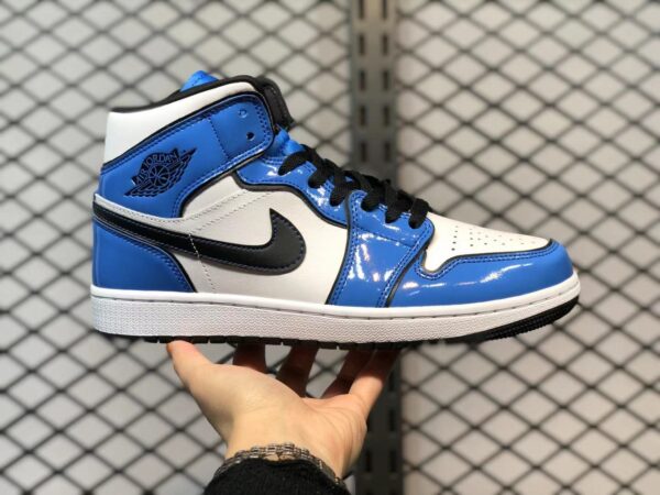 Giày Nike Air Jordan 1 Mid SE GS 'Signal Blue' BQ6931-402 - Ảnh 5