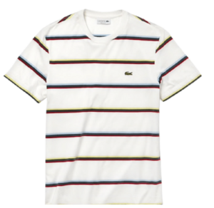 Ao Lacoste Crew Neck Colour Striped Soft T-shirt Multi Color TH4444-2CQ