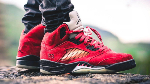 Giày Nike Air Jordan 5 Retro 'Raging Bull Red Suede' 136027-601 - Ảnh 4
