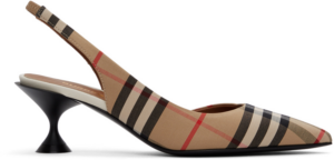 Giày Burberry Wmns Vintage Check Slingback Pumps Beige 80109641