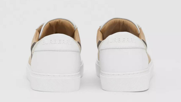 Giày Burberry House Check And Leather 'Optic White' 80243261 - Ảnh 5
