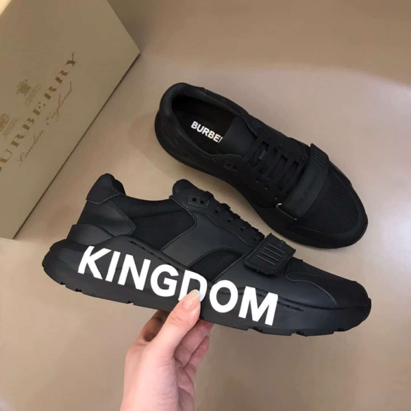 Giày Burberry Ramsey Kingdom Leather Black 80199721 - Ảnh 4