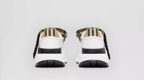 Giày Burberry Vintage Check Leather Beige White 80240521 - Ảnh 5
