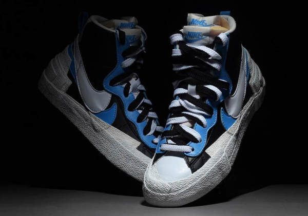 Giày Nike Sacai x Blazer Mid 'Black Blue' BV0072-001 - Ảnh 6