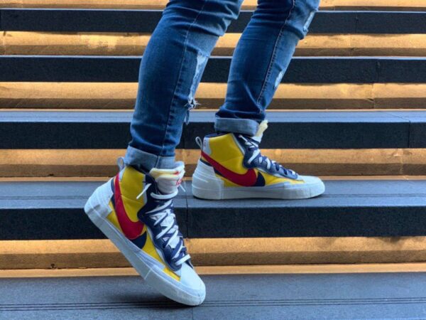 Giày Sacai x Nike Blazer Mid 'Maize Navy' BV0072-700 - Ảnh 3