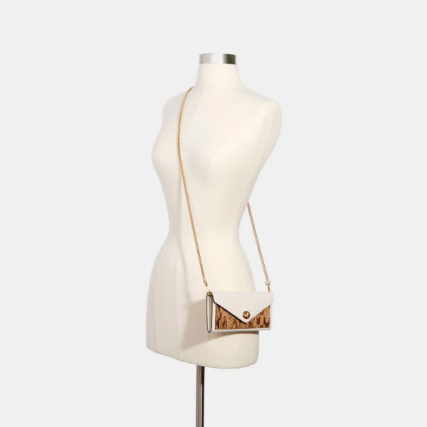 Túi Coach Slim Envelope Wallet With Chain Snakeskin C1911-IMCAH - Ảnh 4
