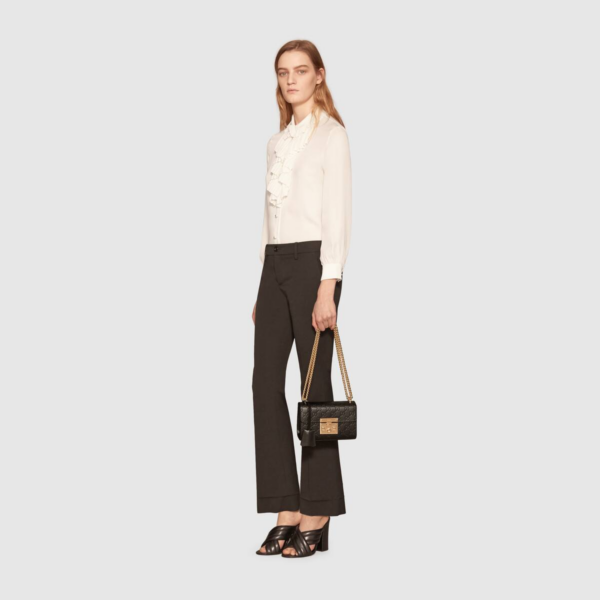 Túi Gucci Black Padlock Small Gucci Signature Shoulder Bag 409487 CWC1G 1000 - Ảnh 6