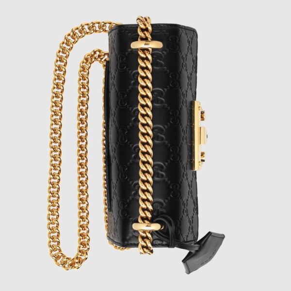 Túi Gucci Black Padlock Small Gucci Signature Shoulder Bag 409487 CWC1G 1000 - Ảnh 5