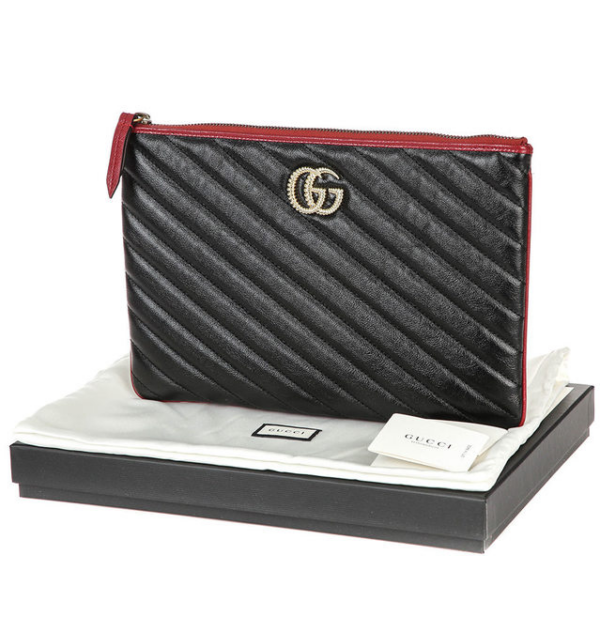 Túi Gucci GG Marmont Quilted Leather Pouch 573814 0OLFX 8277 - Ảnh 5