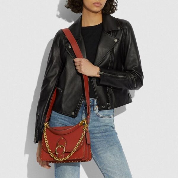 Túi Coach Beat Shoulder Bag With Rivets C3838 B4SAR - Ảnh 4