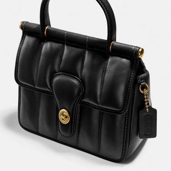 Túi Coach Willis Top Handle 18 With Quilting C3844 B4 BK - Ảnh 2
