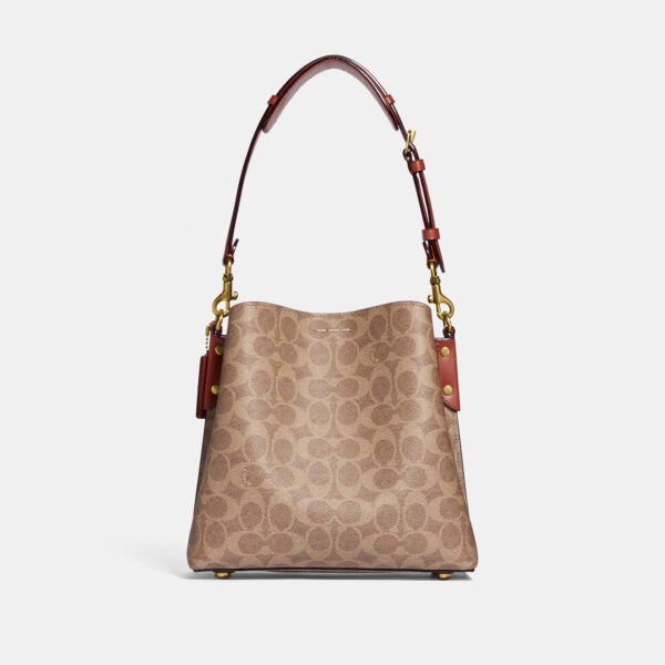 Túi Coach Willow 21 Bucket Bag Canvas Beige Brown C3890 B4NQ4 - Ảnh 4