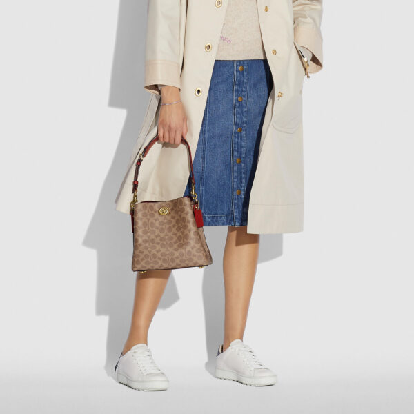 Túi Coach Willow 21 Bucket Bag Canvas Beige Brown C3890 B4NQ4 - Ảnh 2