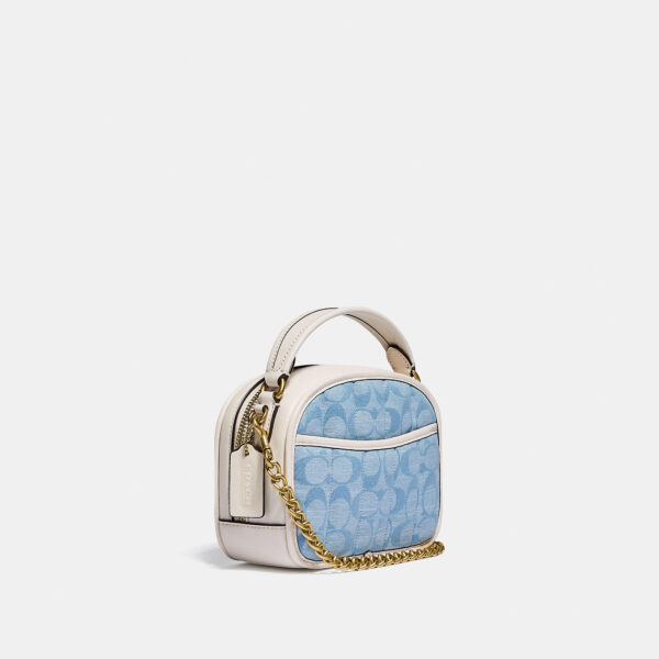 Túi Coach Lunchbox Top Handle In Signature Chambray With Quilting C4688 B4SUX - Ảnh 2