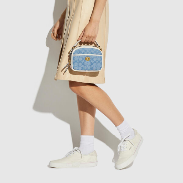 Túi Coach Lunchbox Top Handle In Signature Chambray With Quilting C4688 B4SUX - Ảnh 4
