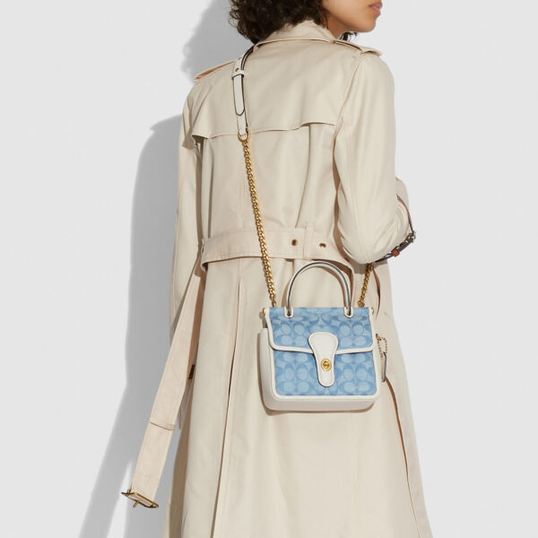 Túi Coach Willis Top Handle 18 In Signature Chambray With Quilting C4704 B4SUX - Ảnh 4