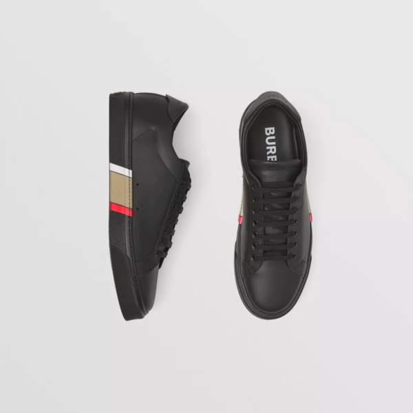 Giày Burberry Stripe Detail Leather 'Black' 80421721 - Ảnh 5