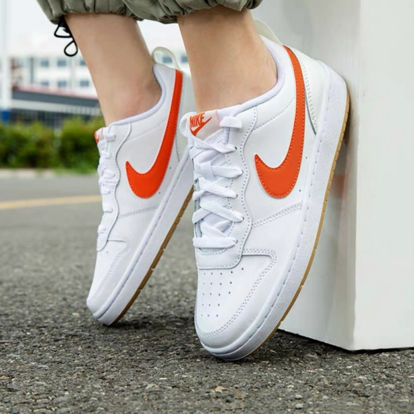 Giày Nike Court Borough Low 2 GS 'White Orange' BQ5448-114 - Ảnh 3