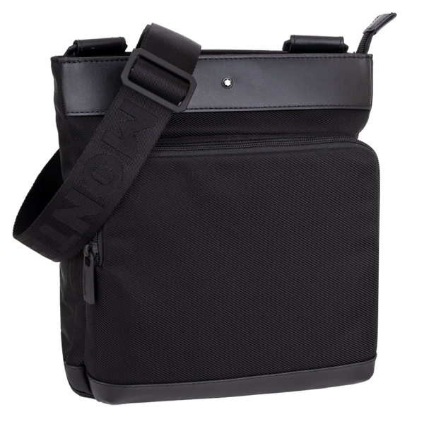 Túi Montblanc Black Sartorial Jet Envelope Shoulder Bag Leather Nylon 118254 - Ảnh 6