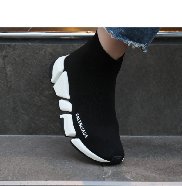 Giày Balenciaga Wmns Speed 2 Trainer Knit 'Black White' 617196-W1702-1015 - Ảnh 5