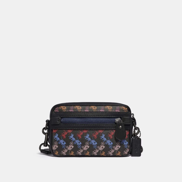 Túi Coach Academy Crossbody With Horse And Carriage Print Black Multi 89084 - Ảnh 2