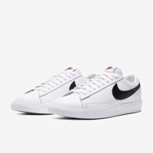 Alternative view of Giày Nike Blazer Low Leather 'Black Swoosh' CZ1089-100