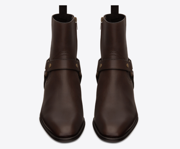 Giày Saint Laurent Wyatt Harness Boots In Smooth Leather 'Chocolate' 64909418T006023 - Ảnh 2