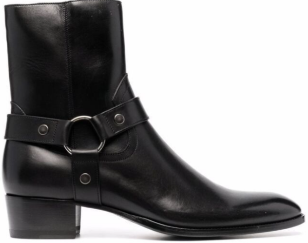 Giày Saint Laurent Wyatt Harness Boots In Smooth Leather 'Black' - Ảnh 3