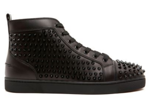 Giày Christian Louboutin Louis Flat Calf Spikes 'Black' 1101083B049