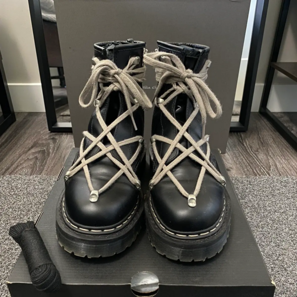 Giày Dr. Martens Rick Owens x 1460 Bex Leather Boot 'Black' 27019001 - Ảnh 4
