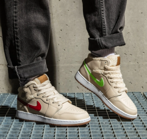 Alternative view of Giày Nike Air Jordan 1 Mid Utility GS 'Fleece' DO2207-264