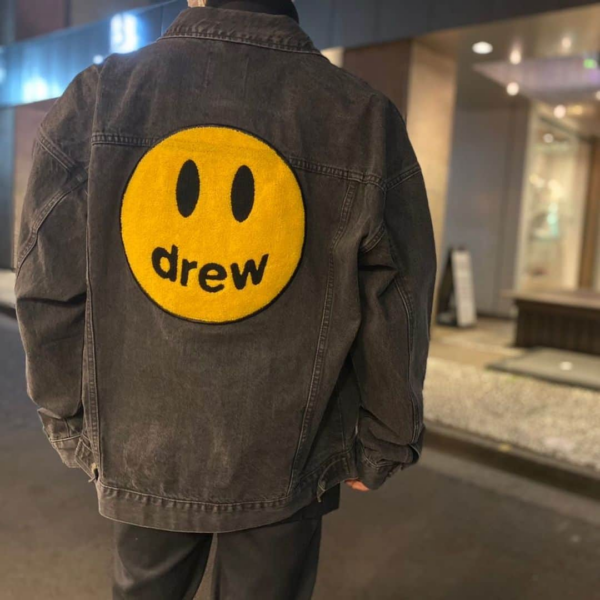 Áo Drew House Chenille Mascot Patch Trucker Jacket Black - Ảnh 2