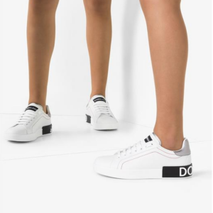 Alternative view of Giày Dolce & Gabbana Calfskin Nappa Portolino White Silver CK1587-AH527-8B441